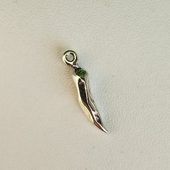 925 Sterling Silver Italian Horn Charm - Picture 2 of 3